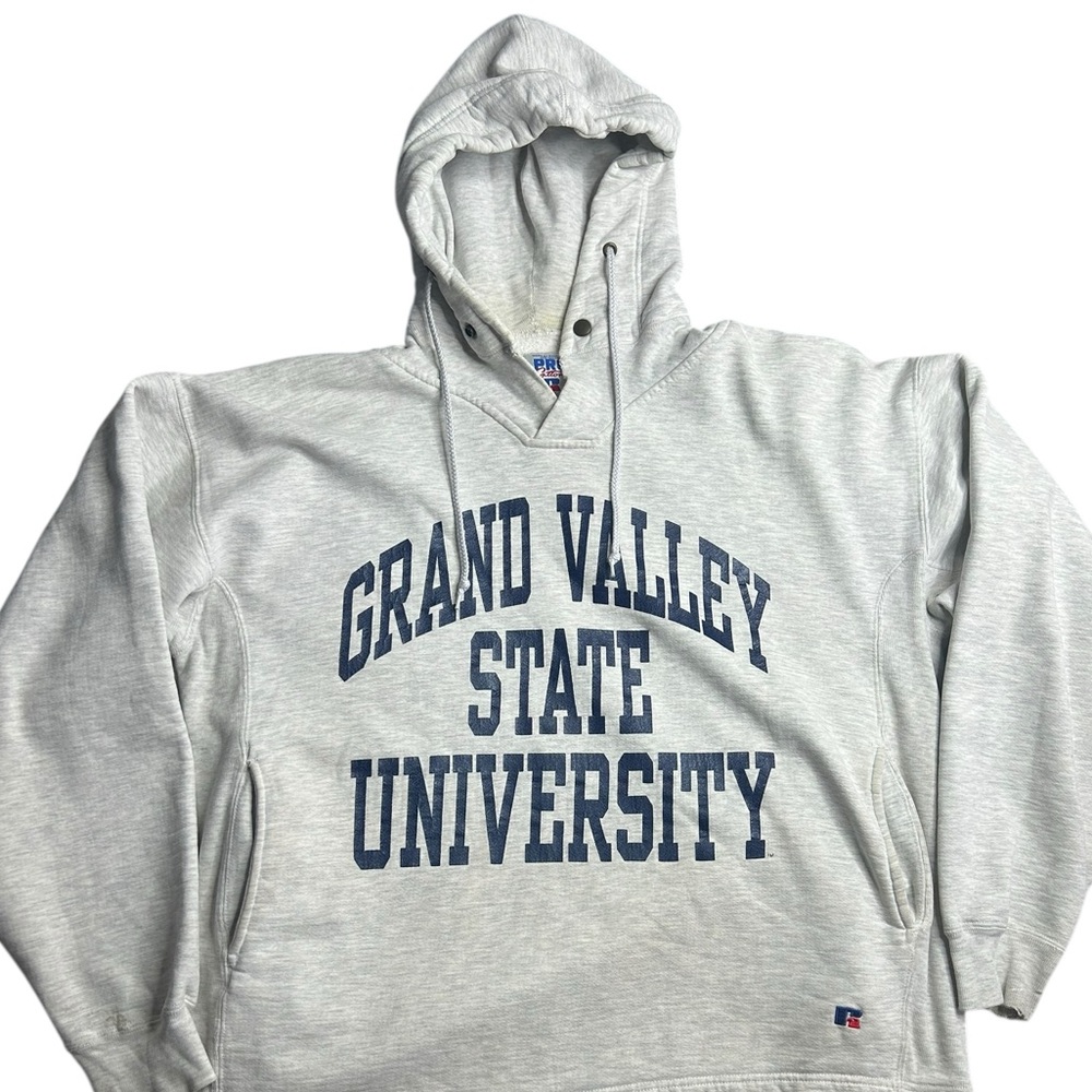 Vintage Russell Athletic Grand Valley State University Hoodie Gray Size XL Rare‎